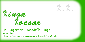 kinga kocsar business card